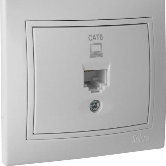 Prise de données R45 Catégorie 6 Monobloc 83x81 blanc SOLERA ERP88U