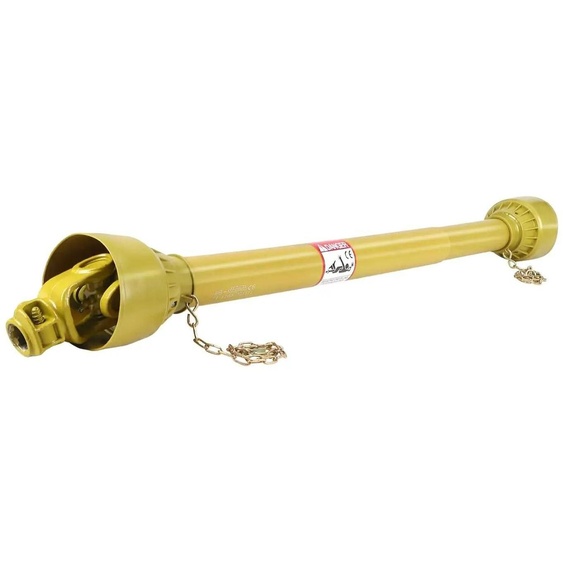 Prise de force pour tracteur - Arbre de transmission - 3,5 cm, 6 dents - Extrémités rondes - Pour tondeuses rotatives et broyeurs - Longueur : 110–160 cm