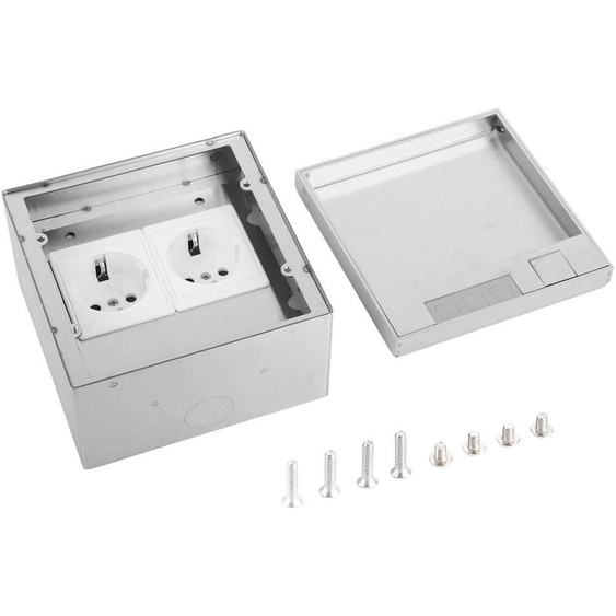 Prise de sol, 16 A, 4000 W, 2 prises, en acier inoxydable, en polycarbonate, ignifuge, étanche. Prise encastrée pour la maison, lhôtel, lécole, le bureau