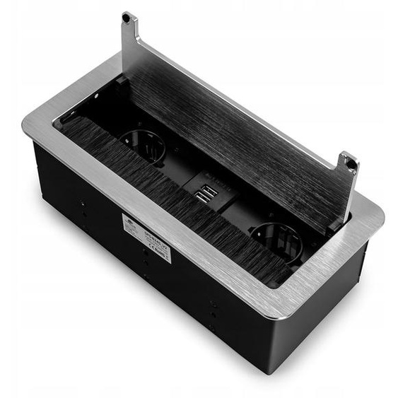 Prise encastrable Spacetronik SPS-B24S V2 avec port USB, couleur argent