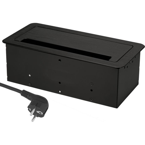 Prise encastrée en aluminium escamotable 2x I USB I LAN