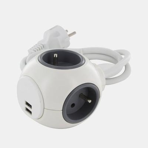 Prise powerball 4 x 16 A + 2 prises USB