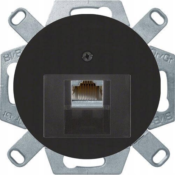 Prise réseau RJ45 Cat 6e Berker R.1 R.3 noir