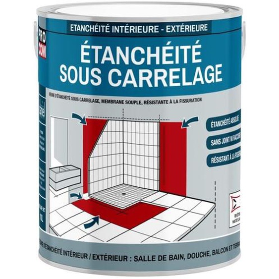 Procom - Etancheite sous carrelage, douche, salle de bain, cuisine, pièce humide - Resine dimperméabilisation, protection à leau 2.5 litres