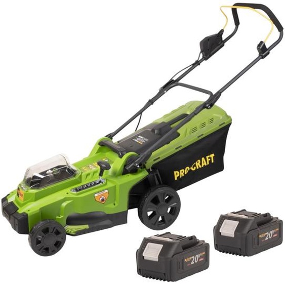 Procraft PLM20bb Tondeuse à gazon sans fil 40 V ( 2x 20 V ) 370 mm Brushless + 2x batterie 4,0 Ah - sans chargeur