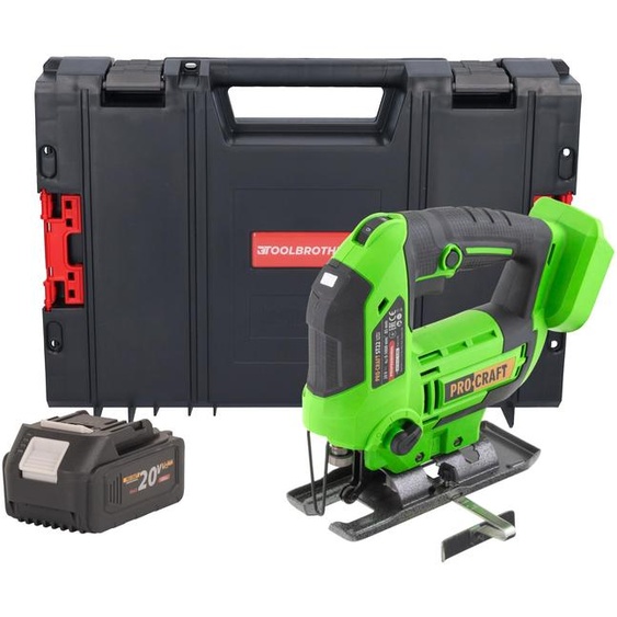 Procraft ST22 Scie sauteuse sans fil 20 V 80 mm Brushless + 1x batterie 4,0 Ah + boîte à outils RHINO - sans chargeur