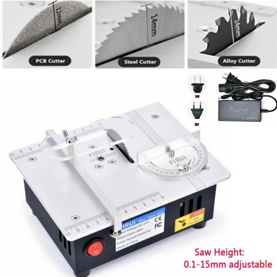 Professional Petite Scie de Table,DIY Mini Scie de Table, Desktop Bois Acrylique PCB Machine de découpe pour modèle de sculpture sur bois fait main