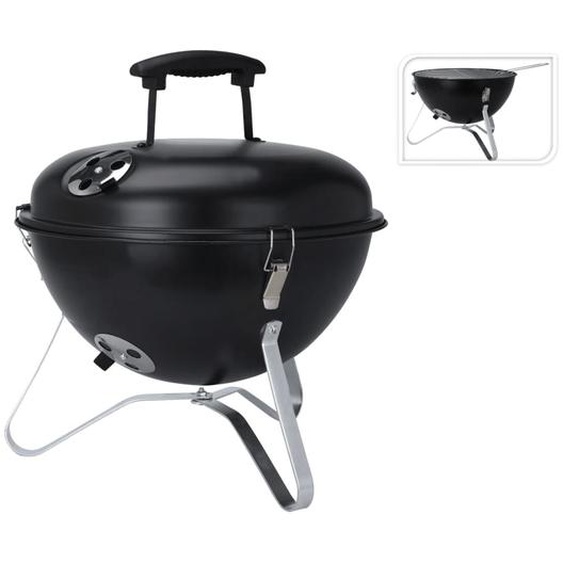 ProGarden Barbecue forme de boule 37 cm noir
