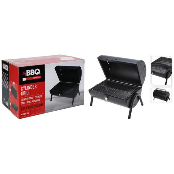 ProGarden Barbecue forme de cylindre noir mat