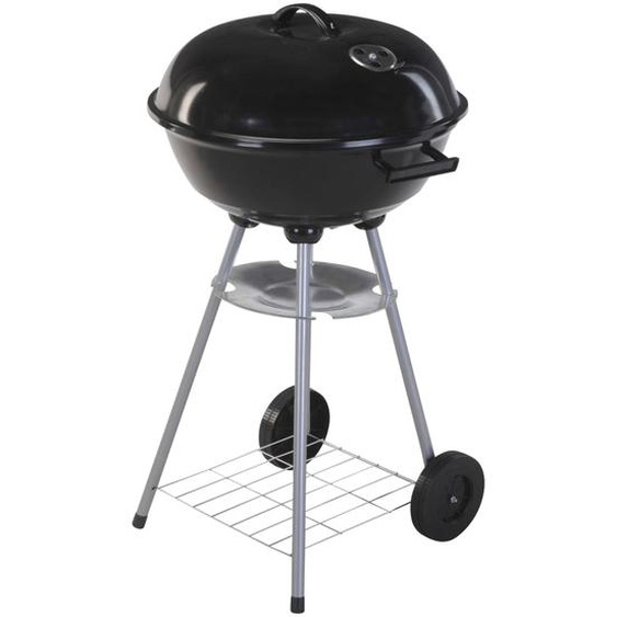 ProGarden Barbecue sous forme de bouilloire sur roues 46 cm Noir
