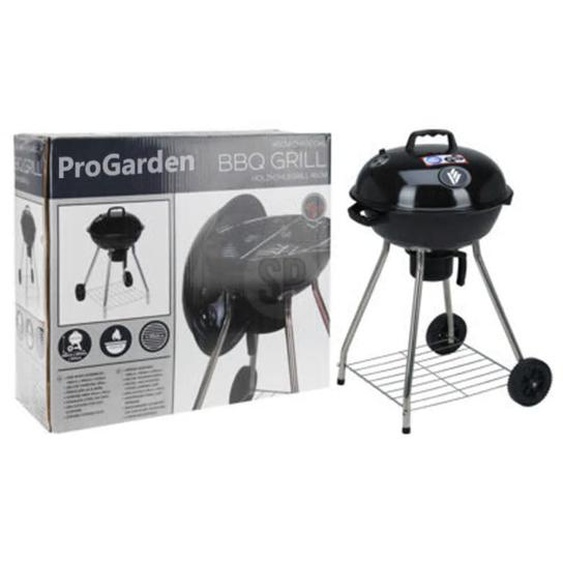 ProGarden Barbecue sur roues 47 cm noir