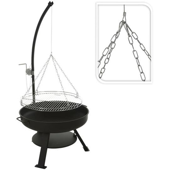 ProGarden Bol à feu avec grille de barbecue VAGGAN 60 cm