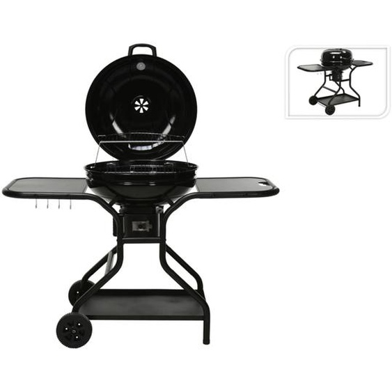 ProGarden Gril sur roues avec table latérale noir