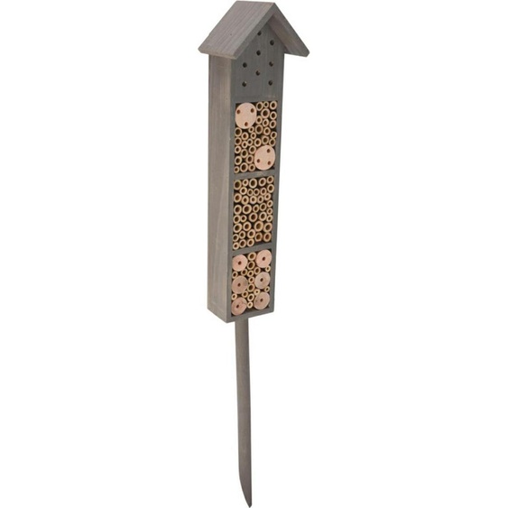 Progarden | Hôtel pour insectes - 78 cm - Gris - Bois de pin et de bambou - Idéal pour le jardin et les amoureux de la nature