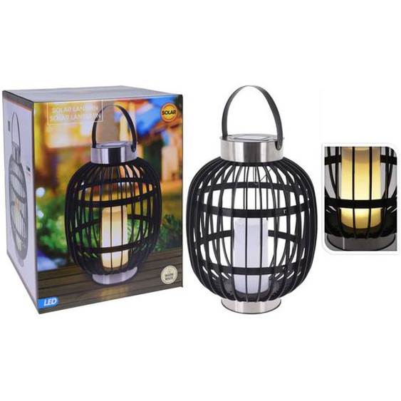 ProGarden Lampe solaire à LED dextérieur avec bougie Noir 35 cm