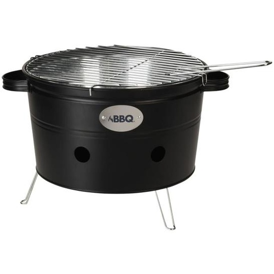 ProGarden Seau à barbecue avec 2 poignées 34,5 cm Noir mat