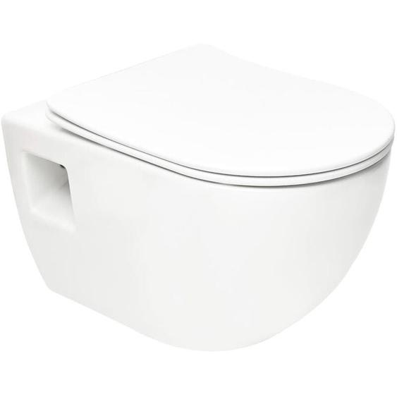 Project wc suspendu sans bride avec abatant softclose, blanc (SATWCPRO010RREXP) - Swiss Aqua Technologies