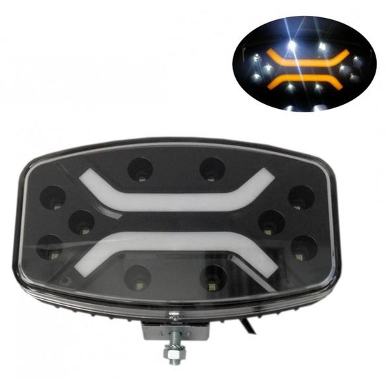 Projecteur à LED haute puissance / lampe halogène 12 V–24 V, blanc-jaune, pour VTT, Jeep, camion, tracteur et machine agricole