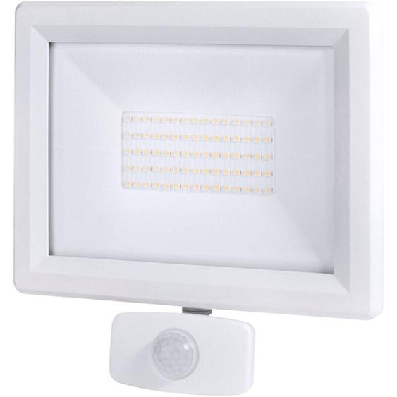 Projecteur led Blanc 50W, 5500 lumens,IP65, 4000K Blanc-neutre, détecteur de mouvement 3 réglages, connecteur rapide, fixation orientable 3D Tibelec