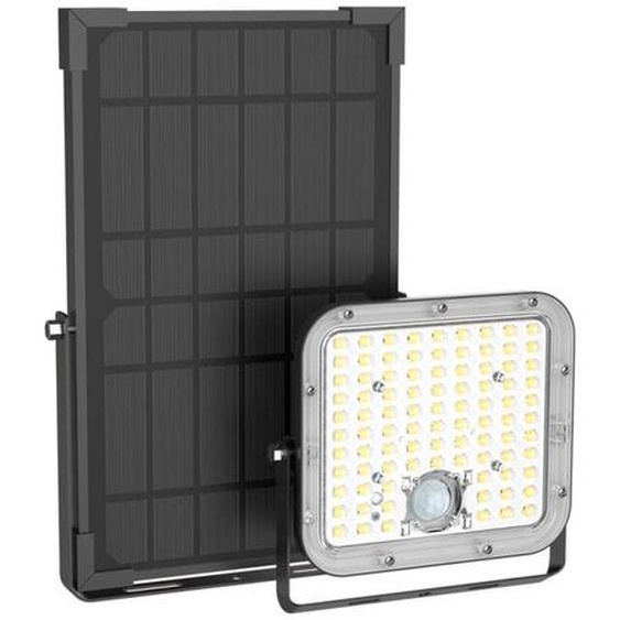 Projecteur mural solaire IP65, 2800 lumens, détecteur de mouvement, Noir - PRS20WMCEE - Xanlite