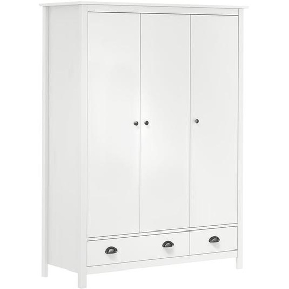 Prolenta Premium Armoire 3 portes Hill Range blanc 127x50x170 cm Pin