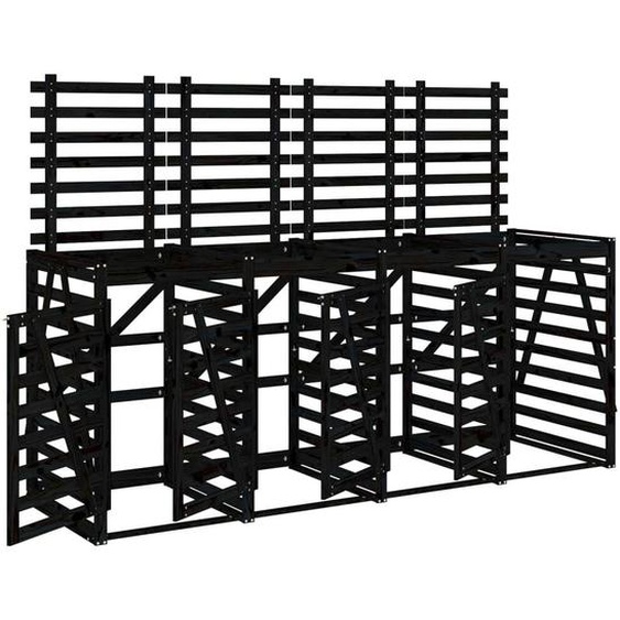 Prolenta Premium - Box pour poubelles 4 tonnes noir en pin massif