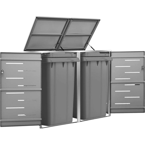 Prolenta Premium - Box pour poubelles pour 2 tonnes 138x77,5x112,5 cm acier inoxydable