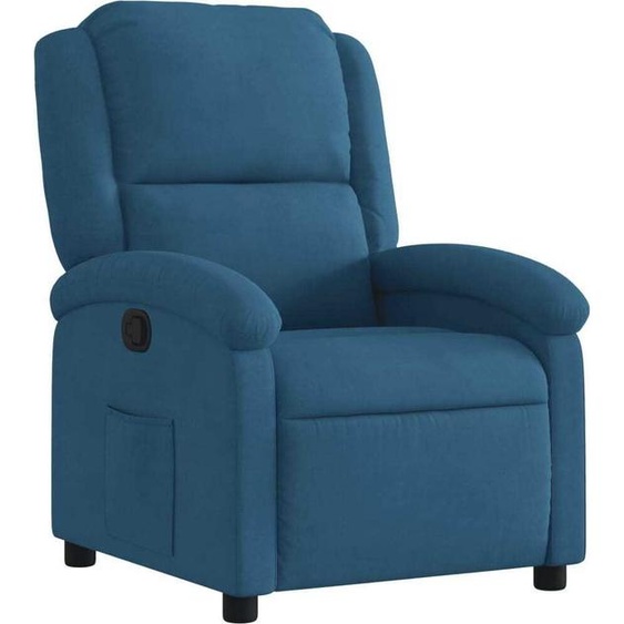 Prolenta Premium - Fauteuil relax en velours bleu