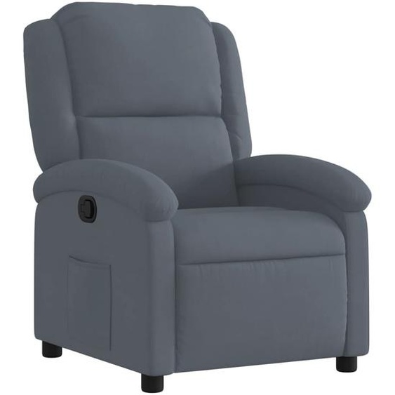 Prolenta Premium - Fauteuil relax en velours gris foncé