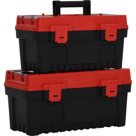 Prolenta Premium - Set de 2 boîtes à outils noir et rouge polypropylène