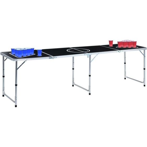 Prolenta Premium - Table de bière-pong avec tasses et balles Pliable 240 cm
