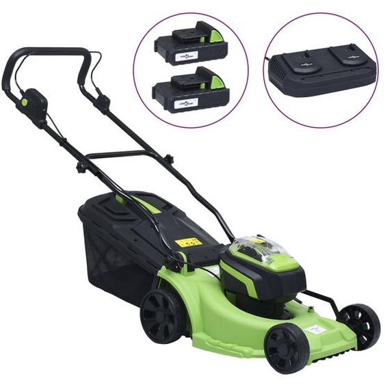 Maison Exclusive Tondeuse sans fil avec deux packs de batteries 20V 2000 mAh Li-Ion