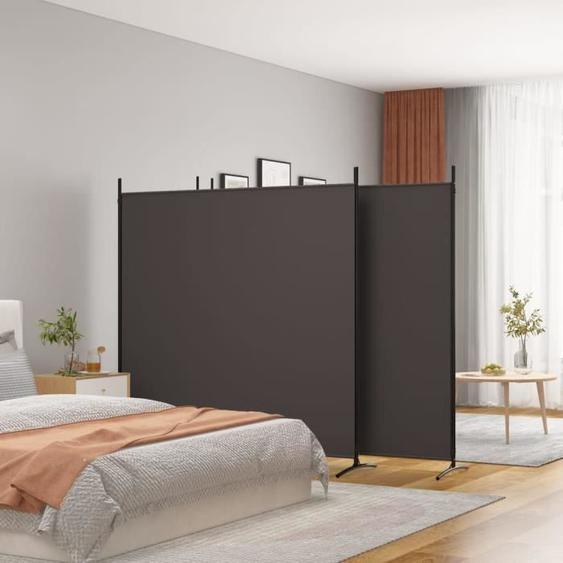 Promo Paravent sur Pied LMT - Cloison de séparation 4 panneaux - Marron 698x180 cm Tissu 6,2Kg