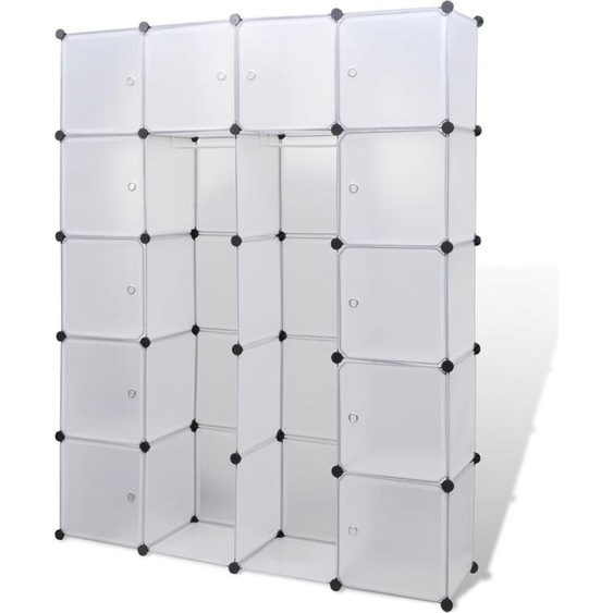 Promotion dhiver Armoire modulaire à 14 compartiments Blanc 37x146x180,5 cm - Armoires CC1342