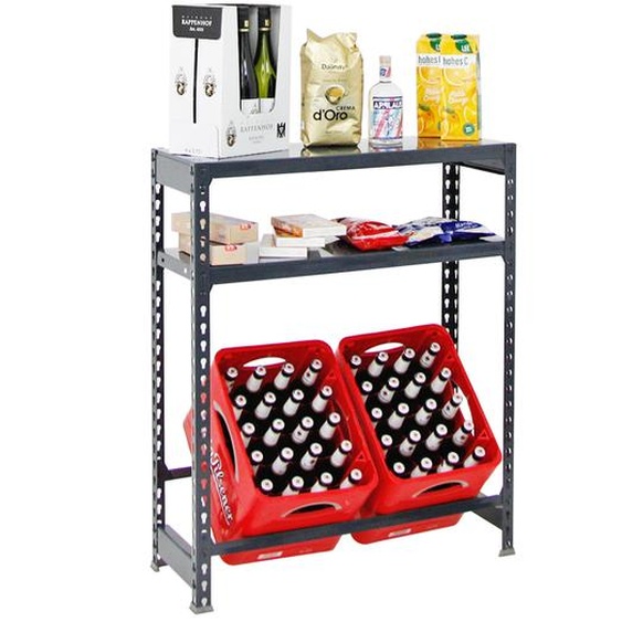 PROREGAL Étagère pour caisses de boissons CAMEL avec surface de rangement | HxLxP 100x80x30cm | Anthracite