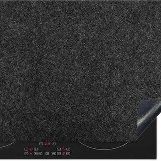 Protecteur pour plaque à induction 91 x 52 cm - Couvre-plaque et tapis antidérapant pour la cuisine - Motif granit noir