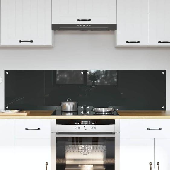 Protection de cuisine 2 pcs Gris foncé 80 x 40 cm verre trempé