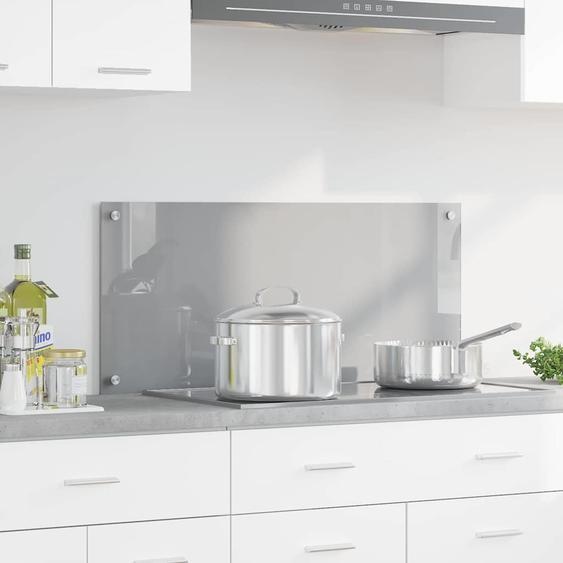 Protection de cuisine Gris clair 90 x 40 x 0,6 cm verre trempé