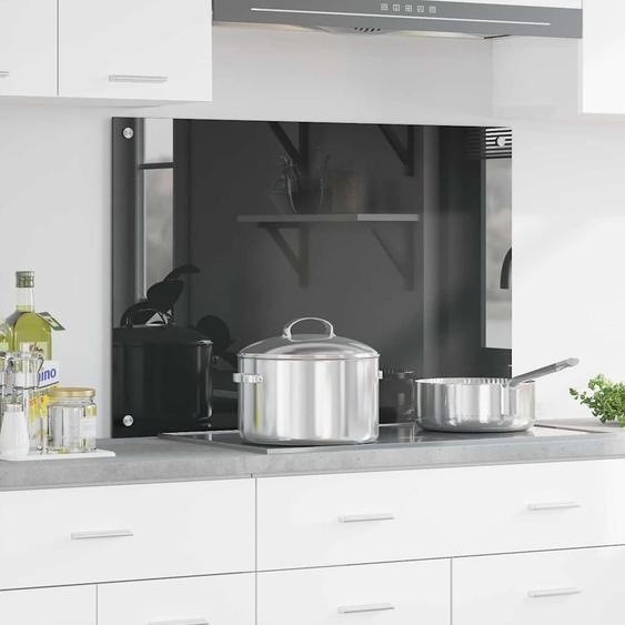 Protection de cuisine Gris foncé 90 x 60 x 0,6 cm verre trempé