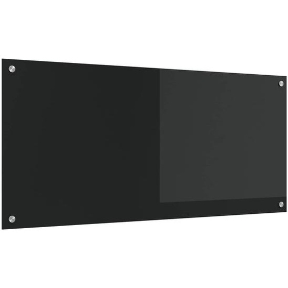 Protection de cuisine Noir 110 x 50 cm verre trempé