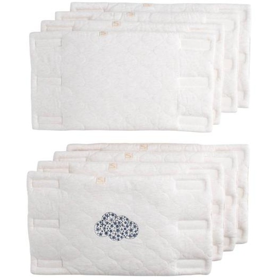 Protections De Barreaux De Lit En Coton Blanc/bleu