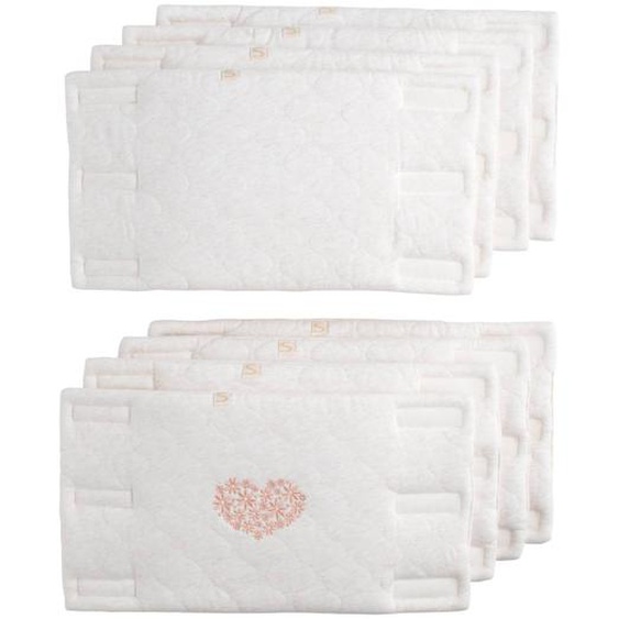 Protections De Barreaux De Lit En Coton Blanc/rose
