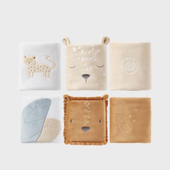 Protège Barreaux Pour Lits Et Parcs Bébé Beige, Marron Orangé, Blanc
