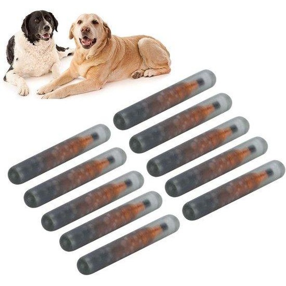 Puce didentification pour animaux de compagnie, lot de 10 - Identifiant pour animaux - Verre biocompatible - Léger - Antibactérien - 134,2 KHz
