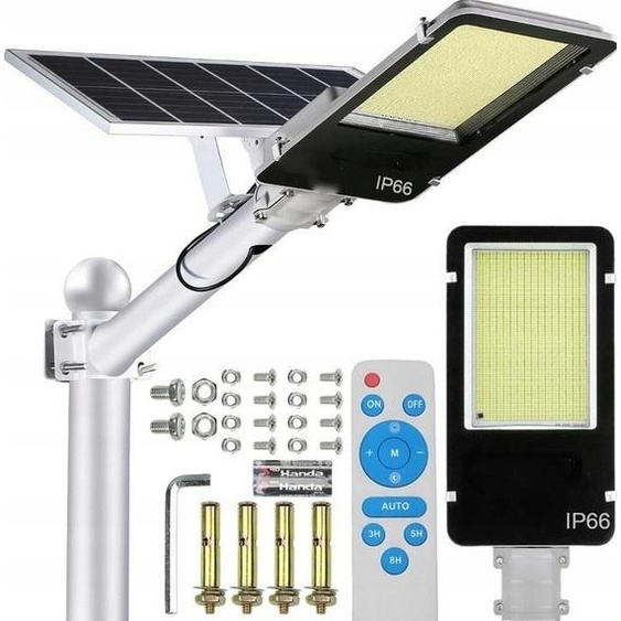 Puissante Lampe Solaire Led 1200W Capteur Crépusculaire Route Avec Télécommande Vögler Vp