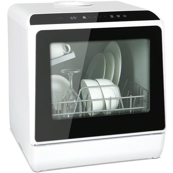 Puluomis - Lave Vaisselle Pose Libre Posable- 2 Couverts - 5 Programmes - Blanc