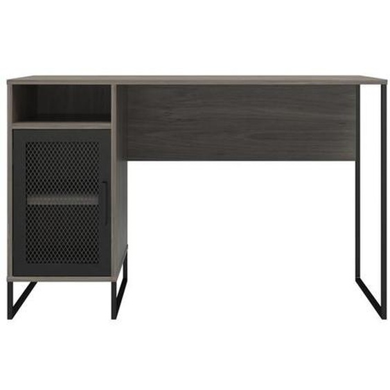 Purdue | Bureau ordinateur caisson 1 porte en MDF chêne gris