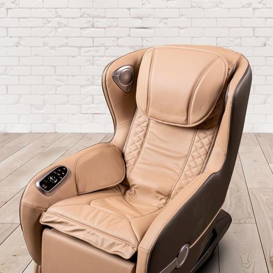 PureHaven Fauteuil de massage 118x76x76 cm 6 types de massage Massage du dos, des pieds et des fesses Utilisation simple Fonction Bluetooth Similicuir beige