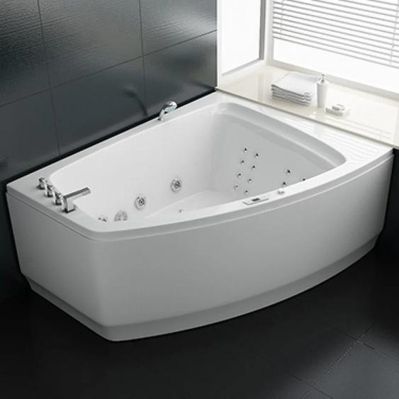 PureHaven Whirlpool 180x140 cm programme de nettoyage & luminothérapie design moderne cascade 12 hydrojets système sonore compatible Bluetooth