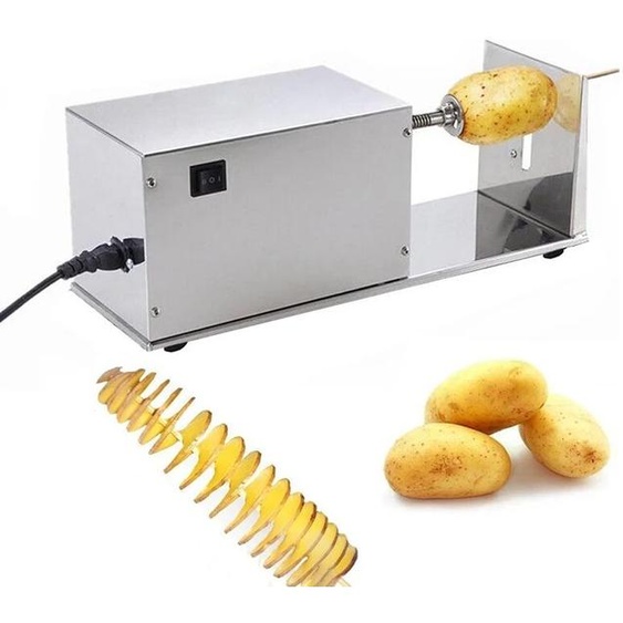 PUXIL Tornado – Machine électrique de découpe de pommes de terre, Machine de découpe en spirale, hachoir de pommes de terre, chaîne rotative, tour de pommes de terre